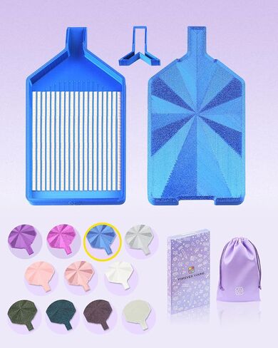 Silky Diamond Painting Tray with Lid, Diamond Painting Accessories, Diamond Art Tray with Prismatic Shine Lid, Diamond Art Accessories and Tools for 5D Diamond Painting Beads, Silky Violet in Saudi Arabia