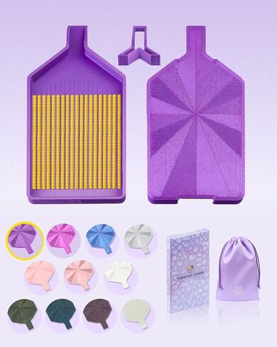 Silky Diamond Painting Tray with Lid, Diamond Painting Accessories, Diamond Art Tray with Prismatic Shine Lid, Diamond Art Accessories and Tools for 5D Diamond Painting Beads, Silky Violet in Saudi Arabia