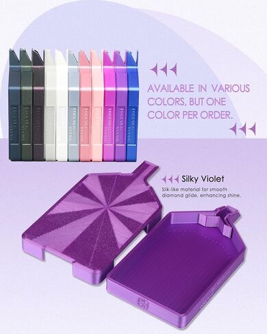 Silky Diamond Painting Tray with Lid, Diamond Painting Accessories, Diamond Art Tray with Prismatic Shine Lid, Diamond Art Accessories and Tools for 5D Diamond Painting Beads, Silky Violet in Saudi Arabia
