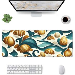 Fog Misty Forest Gaming Mouse Pad, Extended Large Mouse Mat Desk Pad, Stitched Edges Mousepad, 3mm Thick Long Non-Slip Rubber Base Mice Pad, 31.5 X 11.8 Inch