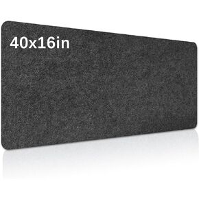 2 PCS / 40''x16'' Large Felt Desk mat,with Non-Slip Anti-Fray Office Felt Desk pad,Gray Desktop Protector Covers for Home Office Keyboard Laptop Computer and Writing（100x40cm）