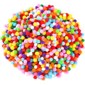 Caydo 2400 Pieces Mini Craft Pompoms Assorted Colors 6 mm Pom poms for Hobby Supplies and Valentine's Day Decorations