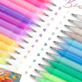 24 Colors Acrylic Paint Markers, Art Markers Pens for Painting Supplies, Art Marker for Coloring Lettering Calligraphy Drawing Journaling, Coloring Art Gift for Adult Beginner Kids