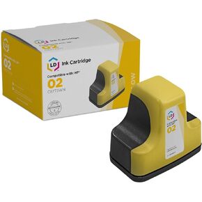 LD Products Remanufactured Replacement for HP 02 Ink Cartridges C8773WN with Smart Chip (Yellow, Single-Pack) for PhotoSmart C5180 C6180 C6280 C7250 C7280 C8180 D7145 D7155 D7160 D7168 D7245 D7255