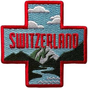 Vagabond Heart Switzerland Patch - Switzerland Souvenir - Iron on Travel Badge