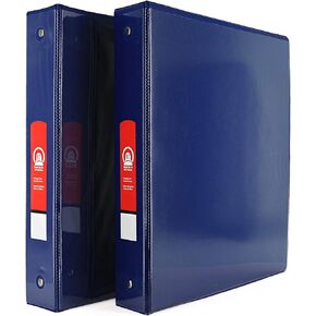 Emraw Super Great 1 1/2" 3-Ring View Binder with 2-Pockets - Available in Blue - Great for School, Home, & Office (2-Pack)