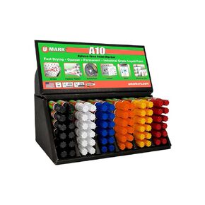 شاشة عرض قلم طلاء U-Mark A10 أبيض/أصفر/أسود/أحمر/برتقالي/أزرق (عبوة من 72 قطعة)