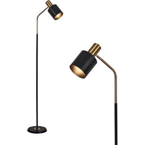 O'NEELDY Modern Industrial Floor Lamp 65" Black Standing Lamp, Black Floor Lamp with 360° Adjustable Lampshade, 12W E26 Bulb Included, Floor Lamp for Living Room, Bedroom, Office