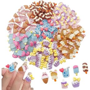 70pcs Small Slime Charms Cute Set, Bulk Mixed Resin Charms Set Suitable for DIY Craft Making Ornament Scrapbooking nails hair clips photo frames phones cases (color -2Blue)