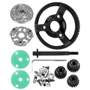 76T Metal Slipper Clutch Spur Gear Upgrades Part for 1/10 Slash 2WD VXL,ARRCat Metal 76T (48-Pitch) Spur Gear Differential Gear and 21T 20T 19T Pinions Gear Set