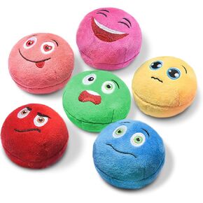 Squeaky Dog Toys, Stuffed Plush Puppy Toy Balls to Keep Them Busy, (4 Pack) Interactive Funny Pet Ball with Squeaker for Puppies Small Breed Medium Dogs