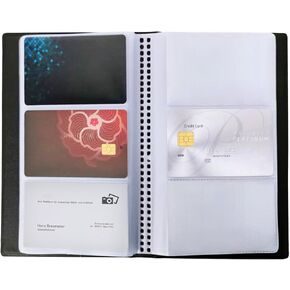 ZUFECY Business Card Organizer Business Card Holder Book, Portable Business Card Binder File Sleeve Storage, Professional Business Cards Book, Name Card Holder for Men & Women, 240 Cards, Black