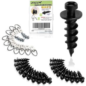 Double-Headed Bear Claw Wall Picture Hooks, 4-in-1 Picture Drywall Hanging Screw for Pictures, D-Rings, Sawtooth, Wire, Keyholes for Hanging and Mounting (Black Zinc, 35 Pack+D-Ring)