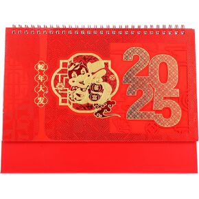 Chinese Desk Calendar, 2025 Standing Desktop Calendar Year of The Snake Calendar Monthly 12 Months Calendar Schedules Planner Academic Calendar for Home Office