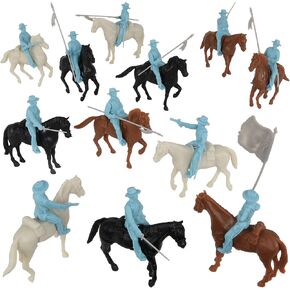 BMC CTS Alamo Mexican Light Cavalry - 33pc Powder Blue Plastic Soldier Figures