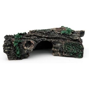 JIHAQUA Aquarium Decorations Resin Hollow Tree Trunk Ornament, Cave Wood Bettas House