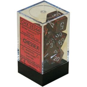 Chessex CHX25344 Dice-Speckled Silver Volcano Set