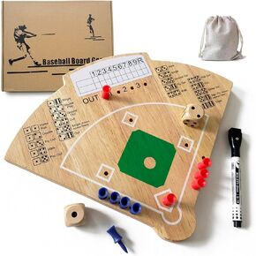 Baseball Board Game, Oak Made Leisure Game for Sport Battle Table Game for Family Party Holiday Coffee Travel Time Gameboard