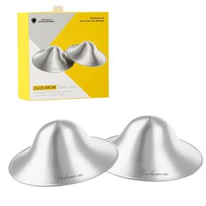 Dudumom Silver Nursing Cups - Nipple Shields for Nursing Newborn - Soothe and Protect Your Nursing Nipples-Large
