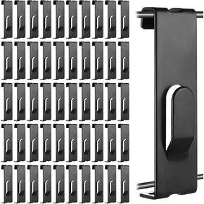 50 Pcs Gridwall Utility Notch Hook Gridwall Picture Hanger Commercial Black Grid Wall Panel Pegs for Panel Pegboard Grid Shelf Hanging Display