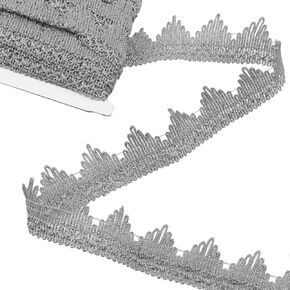 XGNG 14 Yards Craft Ribbon Decorated Gimp Trim Metallic Gimp Braid Fringe Lace Trim Decorated Edging Trimming Lace Ribbon for DIY Sewing Wedding Bridal Crafts Jewelry
