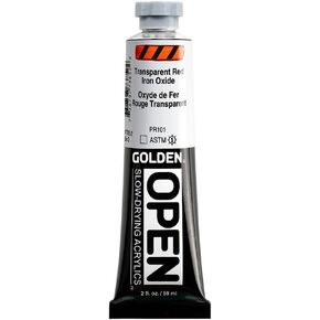 Golden Open Acrylic Paint, 2 Ounce, Trans Red Iron Oxide