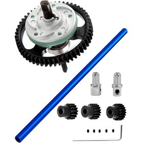 Upgrades Part for 1/10 Slash 4x4/Slash 4x4 VXL,Aluminum Driveshaft Center & Metal Spur Gear Differential Gears 52T(32-Pitch) with 15T/17T/19T Pinions Gear Sets Hops Up,Navy Blue