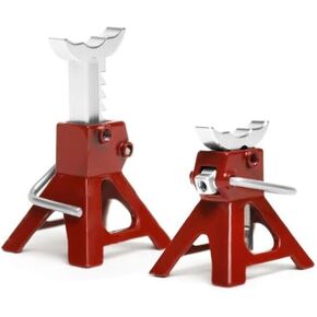 1/24 Scale Realistic Metal Adjustable Jack Stands for Traxxas TRX4M SCX24 AX24 FCX24 RC Crawler Truck Body Accessories 2pcs - Silver