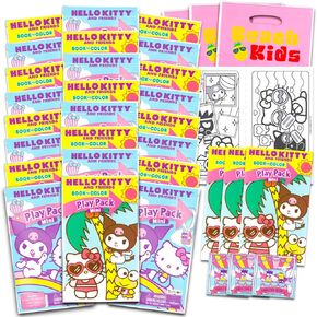 Hello Kitty and Friends Mini Party Favors Set for Kids - Bundle with 24 Mini Kuromi Grab n Go Play Packs with Coloring Pages, Stickers, Loot Bags | My Melody Birthday Party Supplies in Kuwait