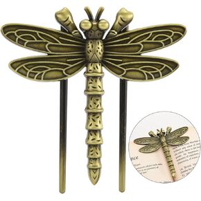 Vintage Bookmark Free Your Hands, Metal Book Marker Clip Effortlessly Hold Open Your Journal While Writing Perfect Gift for Book Lovers, Writers, and Readers Page Holder (Dragonfly)