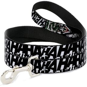 Dog Leash Joker The Killing Joke Holding Head Pose Ha Ha Ha White Black 6 Feet Long 1.5 Inch Wide