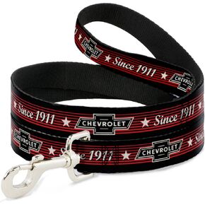 GM General Motors Durable & Stylish Dog Leash with Snap Closure, Chevrolet Stars Stripe, 6 Feet Long 1.0 Inch Wide