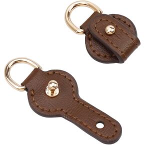 FarBoat 2pcs Bag Strap Buckle Protective D Ring Faux Leather Purse Strap Extension Parts for Handbag Crossbody Bags Making or Repair (Coffee Brown)