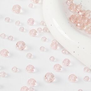 Pretty Jolly 258 Pcs Glass Beads Faceted Shape Crystal Beads with Loose Beads Sparkly Colorful Beads for DIY Craft, Jewelry Making, Necklace, Wristband 4 mm 6 mm 8 mm-Pink