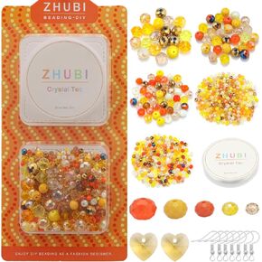 Multicolor Crystal Glass Bead DIY Set – Assorted Sizes 2-10MM for Bracelets, Necklaces & Earrings – Rainbow Jewelry Making Kit with Heart Charm
