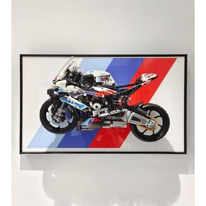 Display Wall Mount for Lego Technic BMW M 1000 RR 42130 Motorcycle,Building Blocks Display Wall Board for Lego Car Wall Mount - Ideal Gifts for Lego Lovers,Size:25.6x15.7 in