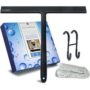 All Purpose Silicone Shower Squeegee, 12 Inch 【Upgraded Version】 Squeegee Cleaner Tool for Shower Glass Door Bathroom Mirror Car Window Tile (White)
