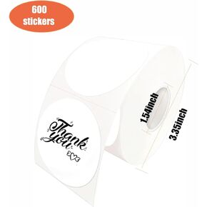 Thermal Sticker Labels, 2 Inch Self-Adhesive Circle Direct Thermal Labels, Multi-Purpose Roll Sticker Labels for DIY Logo Design, QR Code, Name Tag - 600 Labels,1 Roll (Pink)