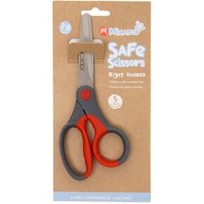 Micador jR. Safe Scissors, Right-Handed, Red - Rubber Grip - Develop Motor Skills + Learn to Cut - Ages 3+ in Kuwait
