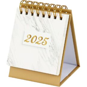 MultiBey Mini Desk Calendar 2024 to 2025, Monthly Standing Flip Calendar with Steel Coil, Small 5.3" x 5.2" Desktop Calendar for Desk Office Home & School Fans Inspired Gift (T-S)