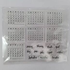 Craft 1pcs Words Calendar Week Month January December Clear Stamp for Card Making Decoration and Scrapbooking 11x16cm in Kuwait