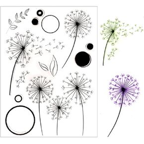 Arbuya Beautiful Dandelion Flowers Leaves Clear Stamps for Card Making Decoration and DIY Scrapbooking-AT1805