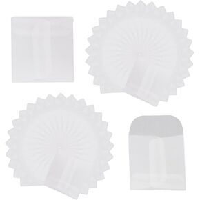 Antrader Glassine Envelopes for Stamps,50PCS 2x2 Inch Glassine Mini Lotto Lottery Ticket Holders Wedding Guest Favor Tissue Envelope Holder for Scratch Stamp