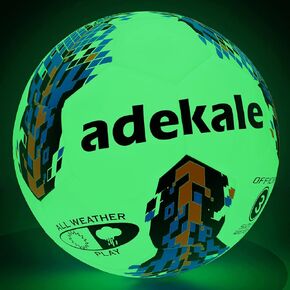 Soccer Balls Glow in the Dark Soccer Ball Size 3/4/5, Official Size Soccer Ball, Indoor/Outdoor Normal Soccer, Light Up Training Ball with Pump and Needles, Ideal Gift Street Ball Game for Men