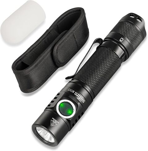 Sofirn SC31T Tactical Flashlight with Holster, Rechargeable Flashlight 2000 High Lumen, Duty Flashlights with Diffuser, Bright EDC Flash Light in Saudi Arabia