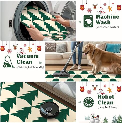 COLLACT Christmas Area Rug 2x3 Entryway Burgundy Red Rug Moroccan Doormat Washable Rug Non Slip Xmas Modern Christmas Bathroom Rugs Thin Carpet Holiday Decor Geometric Accent Rug for Kitchen Bedroom in Saudi Arabia