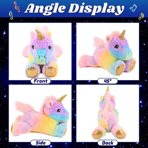Cuteoy Musical Plush Unicorn Stuffed Animal Glowing LED Light-up Nightlight Toys Singing Lullabies Birthday Christmas Plushies Gifts for Kids Boys Girls,13" in Saudi Arabia