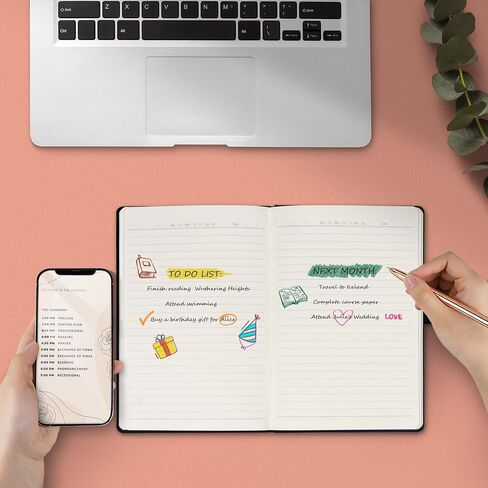 POPRUN A5 Lined Journal Notebooks, 8 Pack PU Leather Hardcover Notebook for Writing, Business Work,Travel,School,College, 5.5 x 8.3 inch, 240 Pages Classic College Ruled Journals Notepad, Multicolored in Kuwait
