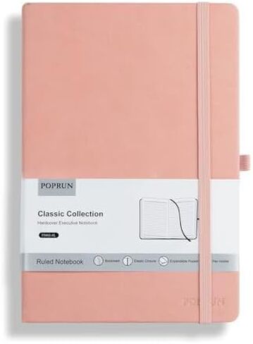 POPRUN A5 Lined Journal Notebooks, 8 Pack PU Leather Hardcover Notebook for Writing, Business Work,Travel,School,College, 5.5 x 8.3 inch, 240 Pages Classic College Ruled Journals Notepad, Multicolored in Kuwait
