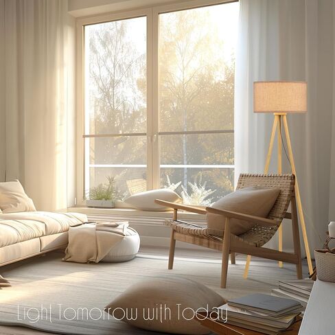 BTP Wood Tripod Floor Lamp for Living Room, 3 Color Temparature Bulb Included, Mid Century Modern Wooden Floor lamp with Linen Shade for Bedroom, Office, ETL Listed Walnut Wood Color in Kuwait